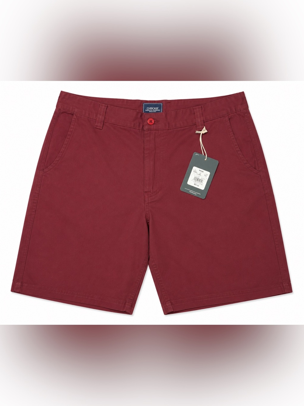 NWT Cherokee Men’s Burgundy Chino Shorts Size 40